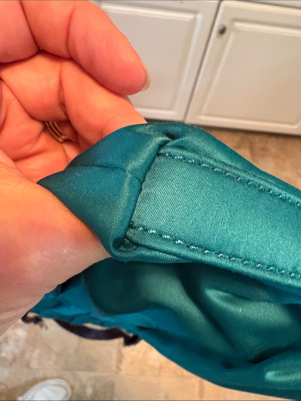 Elle Teal Pleated Crossbody Bag With 'E' Charm View 6